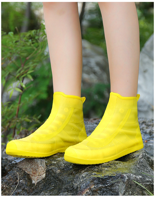 Unisex Waterproof TPE High-Top Rain Shoe Covers — Snow-proof, Sand-proof, Non-slip, Thickened & Wear-resistant