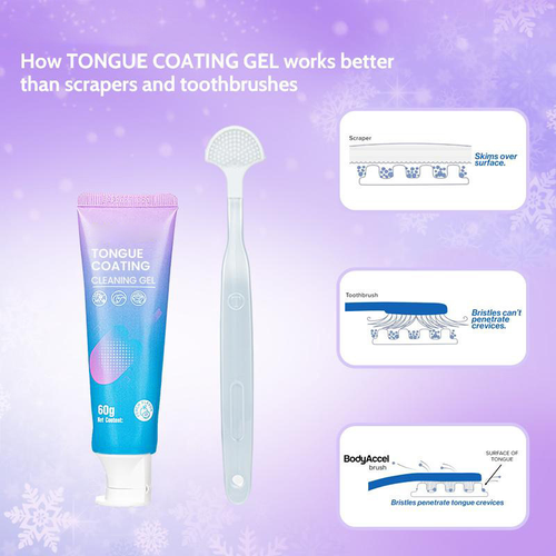 Oral Tongue Cleaner Fresh Gel - Gentle Care Gel with Tongue Brush, Deep Cleaning & Long-Lasting Fresh Breath