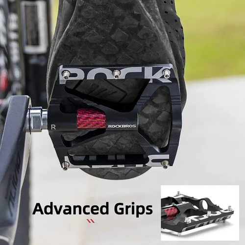 ROCKBROS Mountain Bike Pedals MTB Pedals CNC Non-Slip Lightweight Aluminum Alloy Bicycle Pedals Sealed Bearings Bicycle Platform Pedals Road Bike Pedal,Black