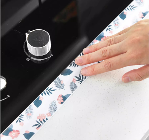 Durable PVC Sealing Tape Strip Waterproof Soundproof Mildew Proof Modern Bathroom Kitchen Corner Protective Sticker Screw,Fruit pattern