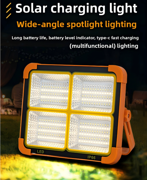 Portable Emergency Lighting, Rechargeable High-power Floodlight, Outdoor Tent Camping Handheld Lamp, Solar Camping Lamp