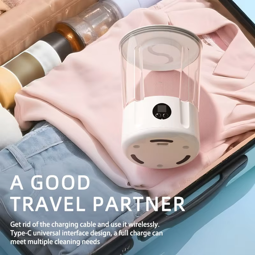 Portable Rechargeable 1.5L 2400mah Compact Deep Cleans Mini Wireless Portable Washing Machine for Underwear and Hosiery