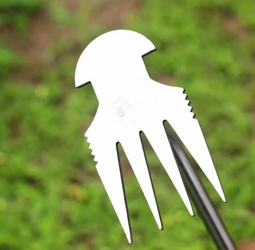Stainless Steel Weeding Tool, Dual Head Hand Weeder Rake Hook, Wooden Handle Garden Grass Puller Digger for Lawn Farm Plant Care