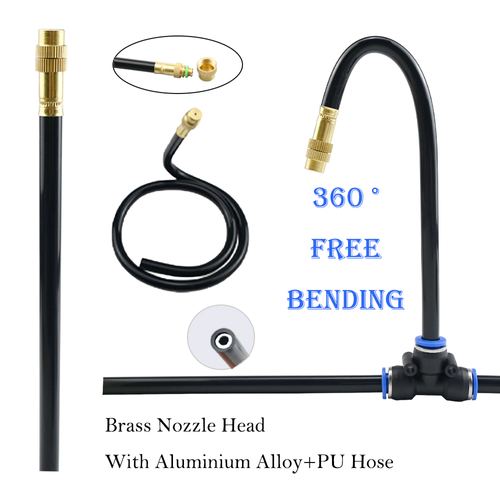 360° Rotating Integrated Automatic Watering Device 12mm Atomizing Irrigation System and Drip Irrigation Kit  features an adjustable hose for convenience and water efficiency.