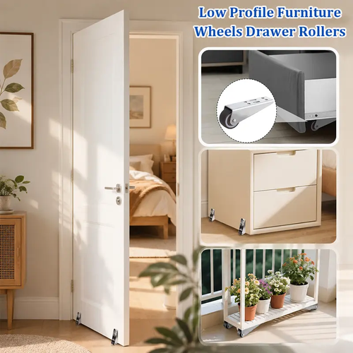 Vertical Track Roller Wheel, Heavy Duty 110LBS Sliding Door Bottom Guide, Anti-Wobble Door Stop, Nylon Wheel & Aluminum Bracket, Smooth Quiet Sliding, Easy to Install Replacement Parts for Barn Door, Interior Door, Wardrobe, Cabinet, Closet Organizer 20 Per Set