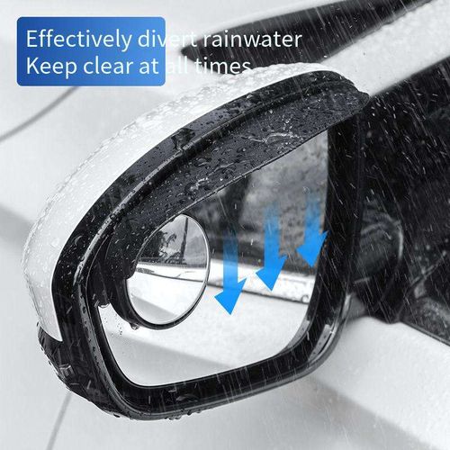 Rain-visor blind-spot mirror