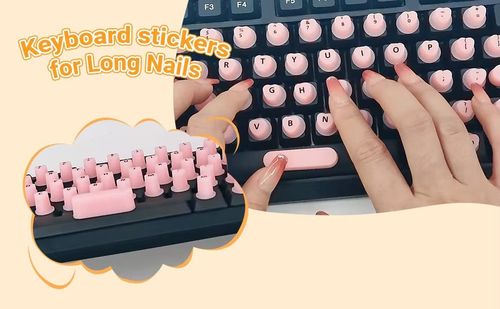 Keyboard stickers for long fingernails