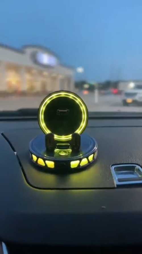 Globeafri Car Mount Charger – 15W Fast Wireless Charging, 360° Rotating Strong Suction Holder for iPhone 12-17 Series