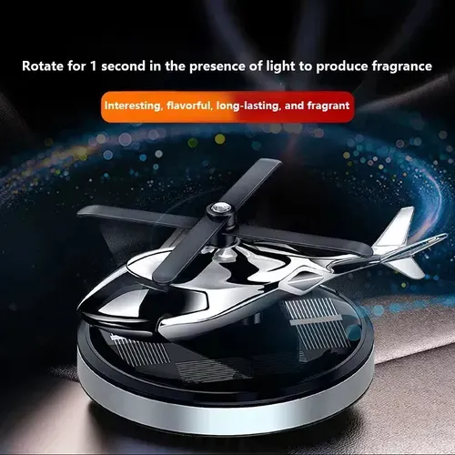 Solar Powered Car Air Freshener Original Perfume Diffuser Decor Helicopter Propeller Fragrance Supplies Interior Knick-Knacks