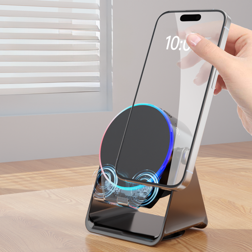 Smart Induction BT Speaker with RGB LED Lighting Portable Wireless Mobile Phone Holder and Music Player Induction Stand