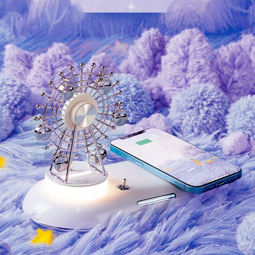 2025New 15w Ferris Wheel Aromatherapy Night Lamp Quick Mobile Phone Charging Wireless Charger