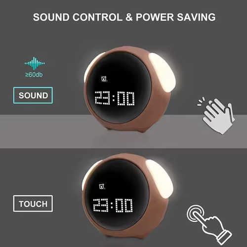 Gift Multi-functional Mini Smart Led Emotion Alarm Clock Charging Digital Display Cute Cartoon Alarm Clock for Kids