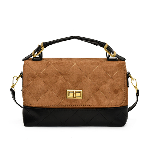 2025 High-End Women's Crossbody for Handbag Frosted Polyester Color Contrast Chain Small Fashion PU Shoulder Bag