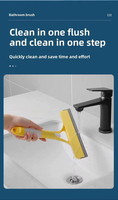 Multifunctional Three in One Cleaning Squeegee Double-Sided Wiping with Liquid-Added Nozzle Plastic Silicone Handle