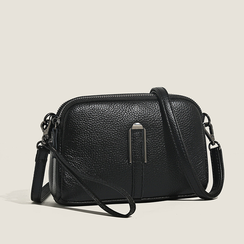 Single Shoulder Crossbody Bag Genuine Cowhide First Layer Leather for Women Mobile Phone Compatible Bag