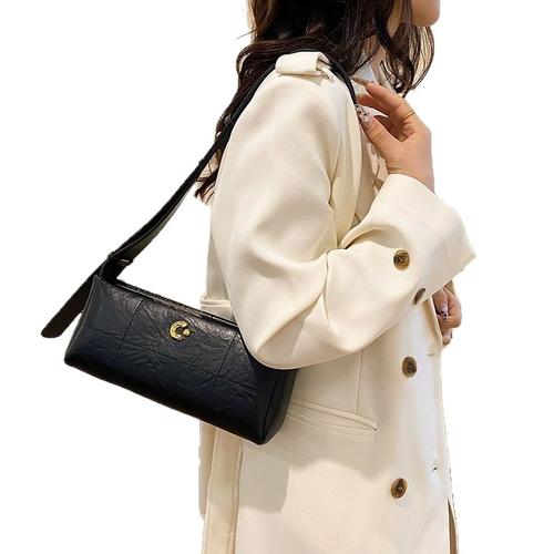 2025 European Quilted Baguette Bag - Top Grain Leather Rectangular Crossbody Purse Women
