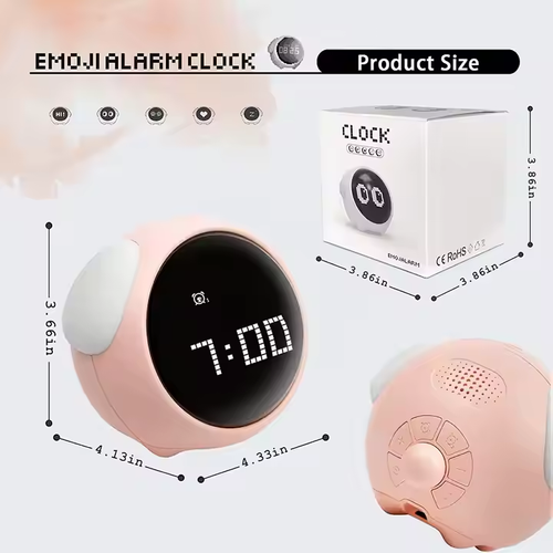 Gift Multi-functional Mini Smart Led Emotion Alarm Clock Charging Digital Display Cute Cartoon Alarm Clock for Kids