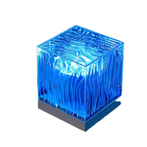 16-Color LED Night Light Romantic Flame Atmosphere Crystal Bedside Desk Lamp Water Ripple Effect Square Romantic Gift for Home