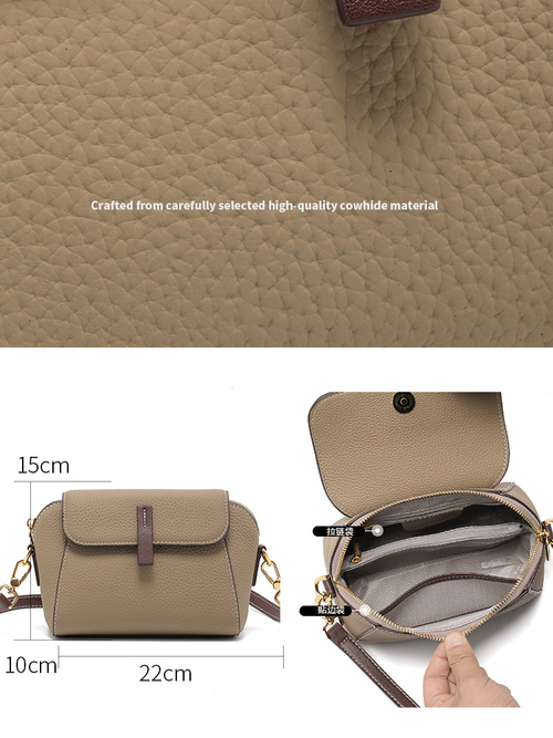 2025 Autumn Winter New Genuine Leather Women's Crossbody Bag Versatile Niche High-end Shoulder Bag Waterproof Cosmetic Bag