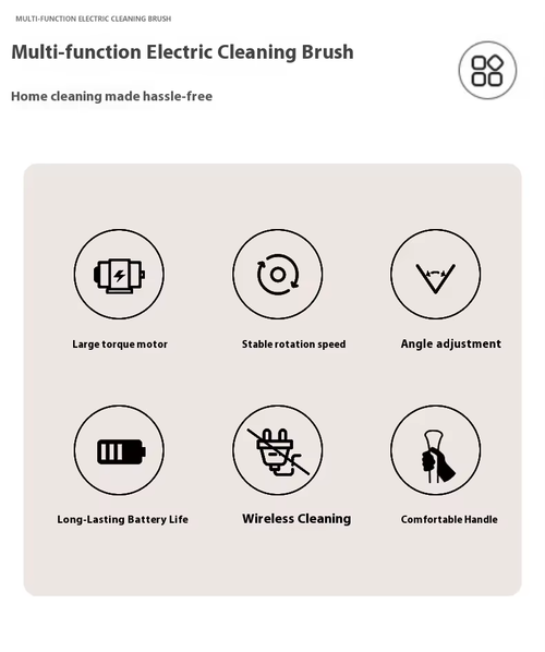 6-in-1 Extendable Electric Cleaning Brush DIY Grade Bathroom Courtyard Sweeper Polishing Snow and Leaf Sweeping Tool