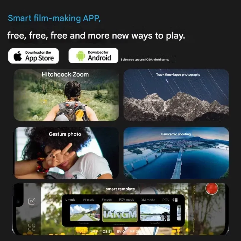 Aokran XE Smartphone Gimbal  3-Axis Hyper Stabilization+AI Tracking+Gesture Control+Portable Foldable Design  Your All-in-One VLOG Cloud Platform - Rock-Solid Stability