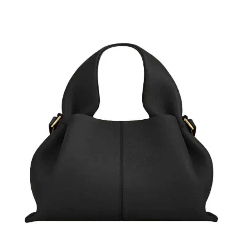 Genuine Leather Luxury Cloud Bag – French Indie Dumpling Tote, Euro-American Vintage Elegant Handheld & Crossbody Purse