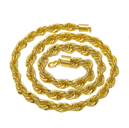 Men's hip-hop gold-plated European and American necklace fashionable and high-end 1cm thick twist necklace twist rope chain