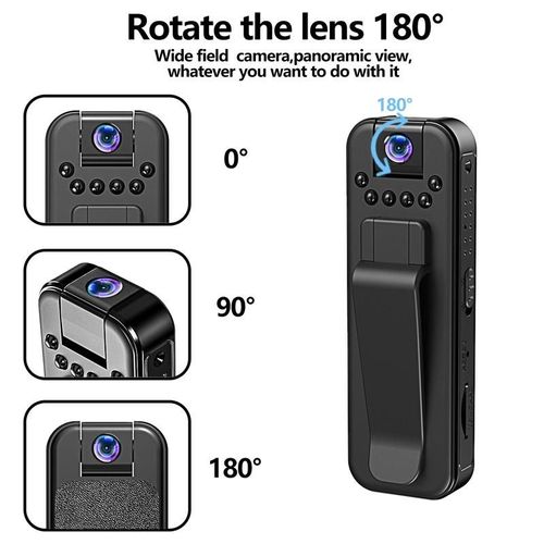 Wireless Vlog Body Camera, Wearable Body Cam with Night-Vision & 180° Rotation Lens, Portable Sport DV Camcorder for Outdoor Sport Skiing Cycling Hiking