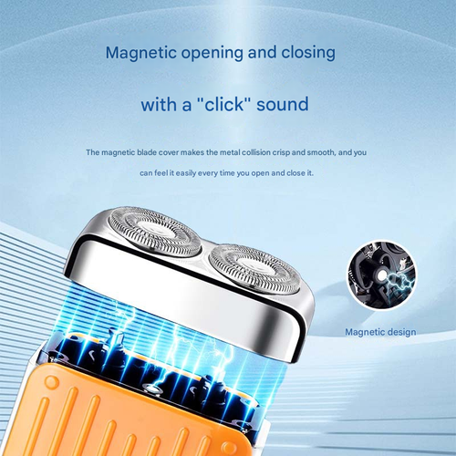 Mini Electric Beard Shaver, Waterproof & Comfortable Double-Ring Magnetic Cutter, One-Button Long Lasting for Travel & Daily Use, 2025 New Beard Shave