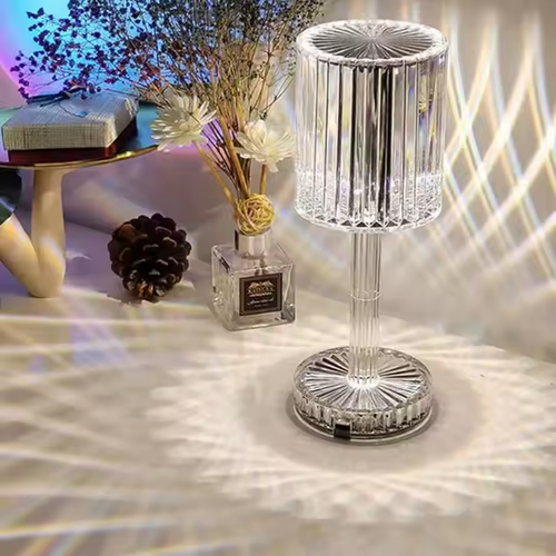 2025 New LED Crystal Table Lamp Touch Remote Control Acrylic Night Lamp Romantic Bar Atmosphere Lamp Rechargeable Changing Night Light. （delivery in 3 days）