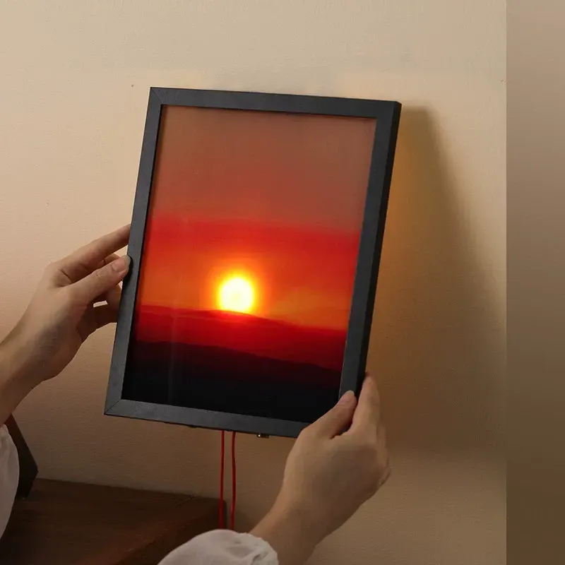 Elevating Sunset Lamp - Wall-Mounted Sunrise & Sunset Light with Ambience Effect, Finished Lighting Fixture for Living Room & Bedroom, Perfect Gift for Friends, Home Ambiance Decor Essential