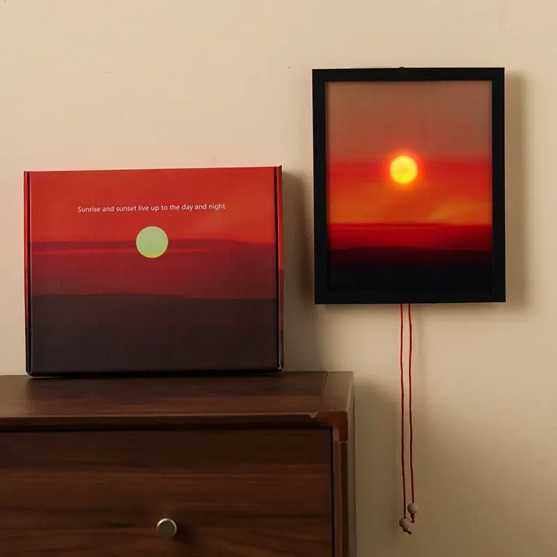 Elevating Sunset Lamp - Wall-Mounted Sunrise & Sunset Light with Ambience Effect, Finished Lighting Fixture for Living Room & Bedroom, Perfect Gift for Friends, Home Ambiance Decor Essential