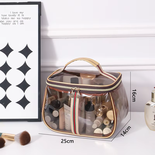 New PVC Cosmetic Bag Portable Waterproof Transparent Makeup Organizer for Travel