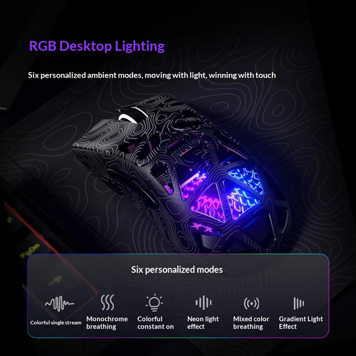 FURYCUBE G11 Wireless Gaming Mouse Tri Mode BT 2.4G PAW3311 Lightweight 29 Hole Hollow Design RGB Lighting For PC Gamers
