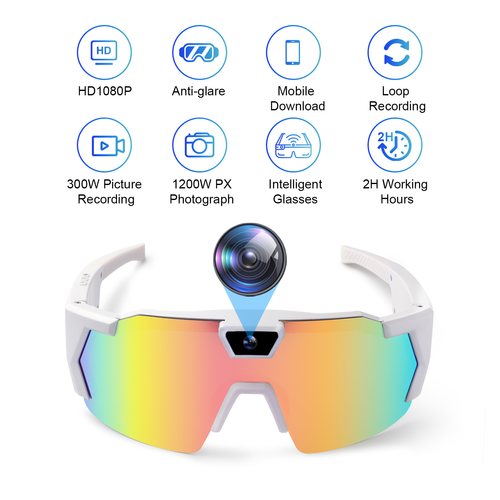 Fashionable Cycling Smart Outdoor Sports Sunglasses Camera With Wi-Fi Direct Recording