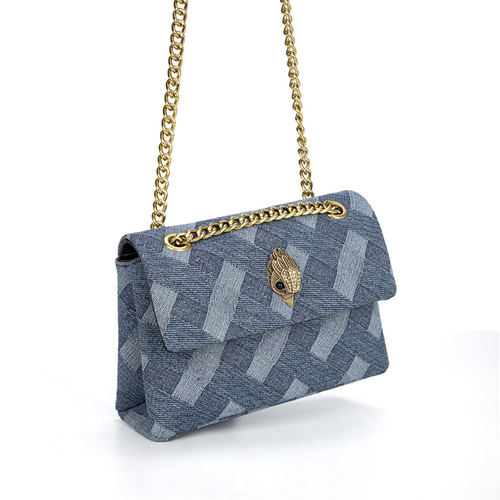 Trendy Denim Crossbody Bag with Chain Strap - Stylish & Compact for Everyday Use FashionEssentials