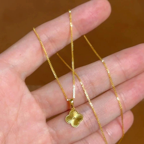 New Arrivals Vintage Clover Pendant Gold Plated Adjustable Chain Necklace Birthday Gift Designer Jewelry