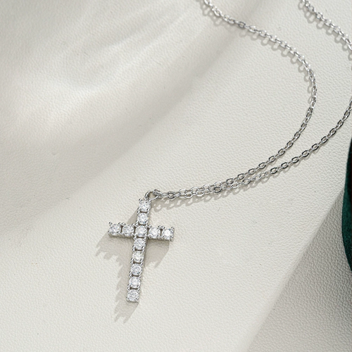 2025New Bulk Moissanite Pendant 5mm D VVS Hiphop Jewelry Diamond Moissanites Pendants Cross 925 Silver