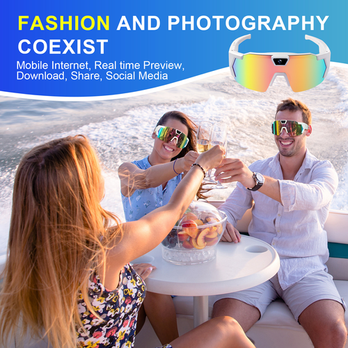 Fashionable Cycling Smart Outdoor Sports Sunglasses Camera With Wi-Fi Direct Recording