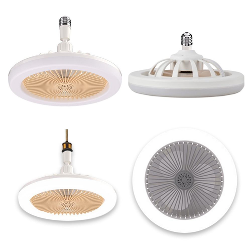 2026New Minifan with Remote Control E27 Screw Fan Light LED White Light Dimming for Household Top Light 85-265V