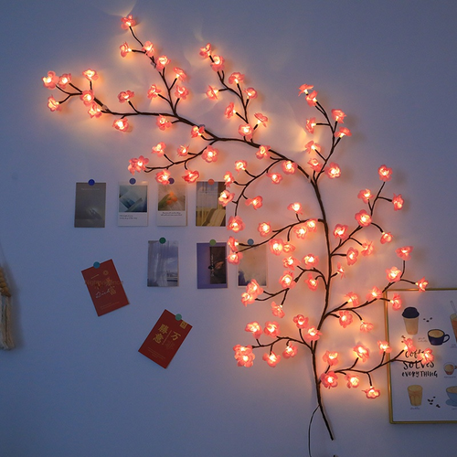 LED Rattan Wall Lamp Vine Flower LED Branch Light Rattan Light Cherry Blossom Ambience Interior Decorative Christmas Flexible atmosphere lighting