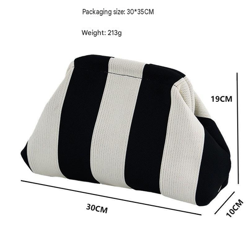 Customized Striped Fly Knitting Cloth Large Capacity Water Resistant Makeup Bag Portable Storage Cosmetic Pouch