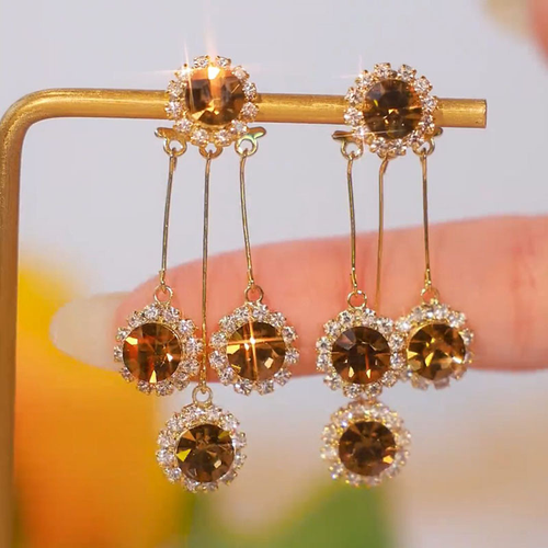 925 Silver Needle Zircon Inlaid Flower Earrings Korean Super fairy Dangle Earrings High Quality Long Tassel Earrings Girl