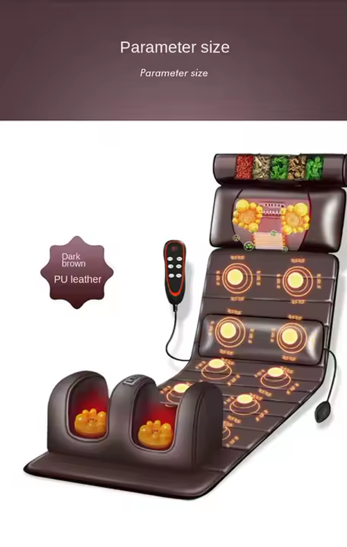 Electric Massage Mattress Air Pad Infrared Roller Electric Full Body Airbag Vibration Stretching Pressure Massage Mat Cushion