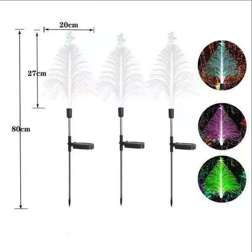 Optic Fiber Solar LED Outdoor Garden Light Waterproof RGB Colorful Stake for Lawn Park Gate Security for Landscape Event Flower（Two-pack）