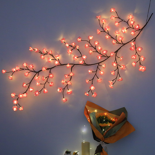 LED Rattan Wall Lamp Vine Flower LED Branch Light Rattan Light Cherry Blossom Ambience Interior Decorative Christmas Flexible atmosphere lighting