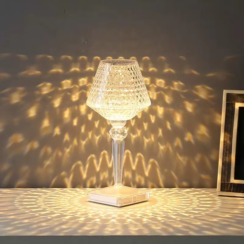 Modern Indoor 5V USB Port LED Bedside Dining Table Lamp Acrylic Crystal 16 Color Temperature Options Flexible Design for Bedrooms