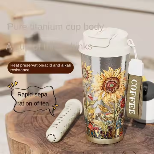 Coffee Tumbler Sublimation 520ml Titanium Insulated Sustainable Eco Friendly Personalized New Metal Thermal Mug