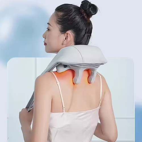 2025New Best Seller Shoulder and Neck Massager Portable Massage Pillow Heating Shiatsu Office Home Travel