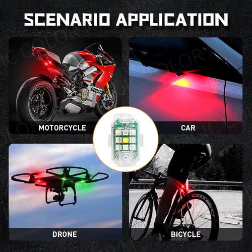 HOSHI M3 Wireless Remote Control Flash LED Strobe Light Anti-collision Warning Lamp for Drone Motorcycle Bike Scooter Accessory